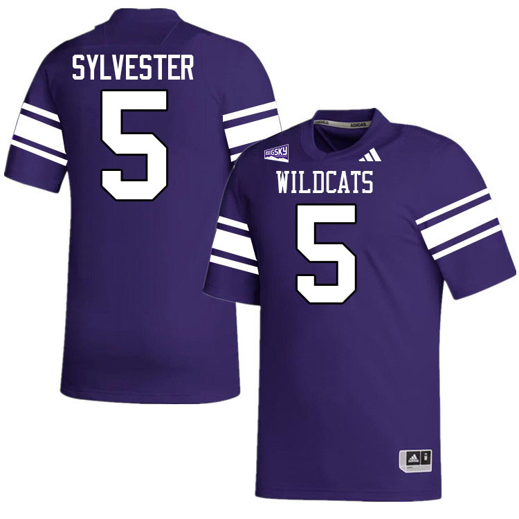 Weber State Wildcats #5 Chauncey Sylvester College Football Jerseys,Uniforms Stitched-Purple